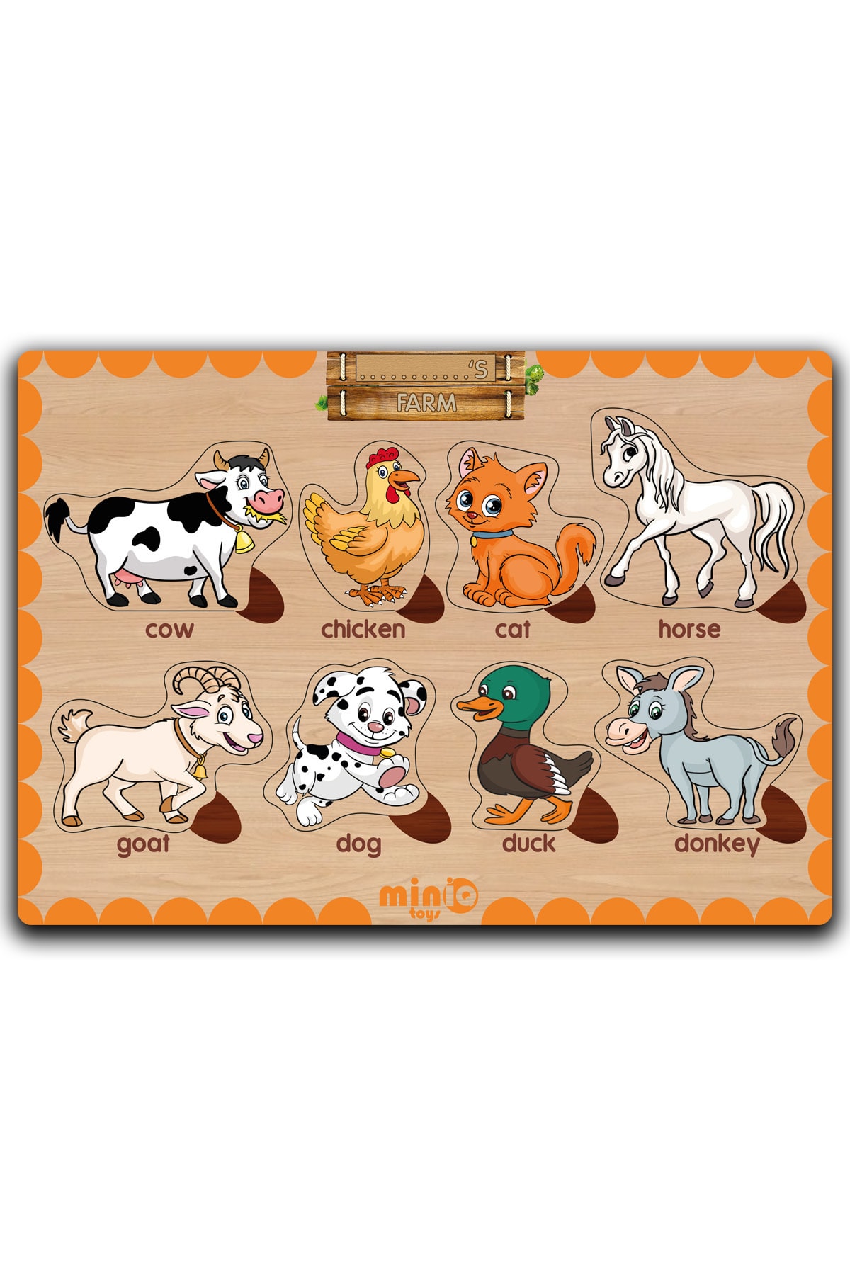 minİQ toys Ahşap Ingilizce 6’lı Mega Set Eğitici Öğretici Yapboz fotoğrafı 4 (önizleme)