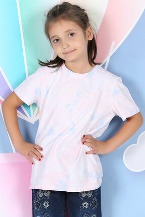 Pudra Kız Çocuk Desenli T-shirt P-012709