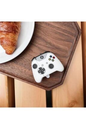 Xbox Playstation Joystick Kumanda Kolu Airpods 1 Ve 2 Uyumlu Kulaklık Silikon Kılıf Beyaz aipost593