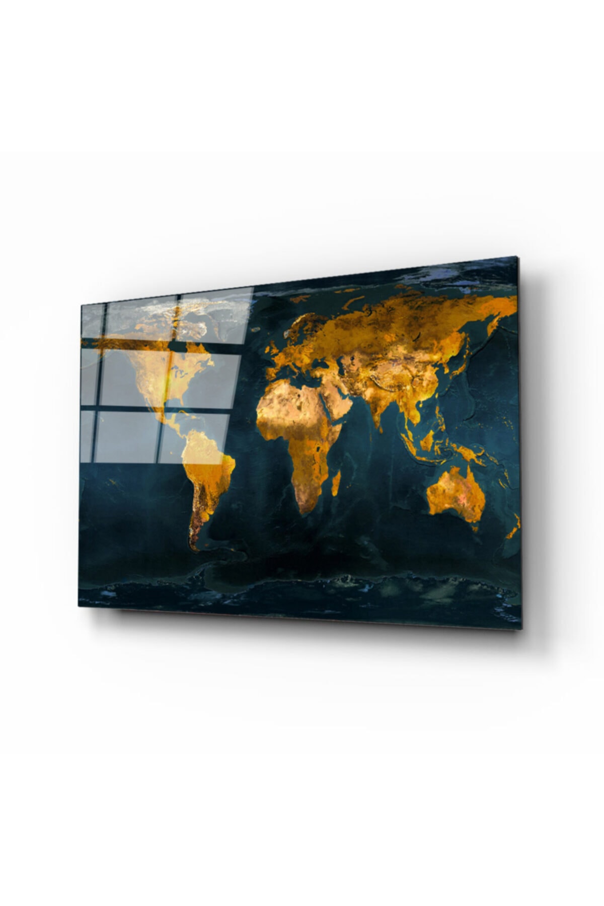 idealizbiz Dünya Haritası 28 Cam Tablo