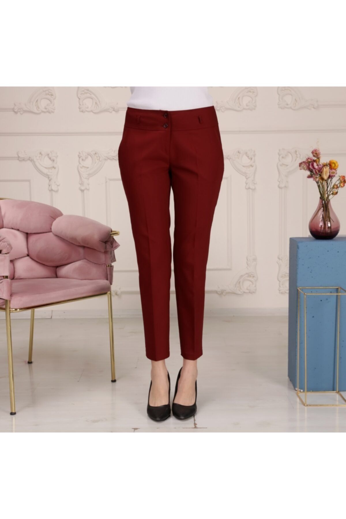 Kadın Fileto Cep Bilek Boy Pantalon