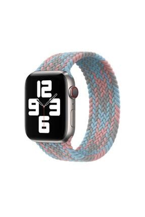 Uyumlu Apple Watch 42mm Kordon Örgü Tasarımlı Kopmaya Dayanıklı Renkli Kordon No4 / Uyumlu Kordon-11514