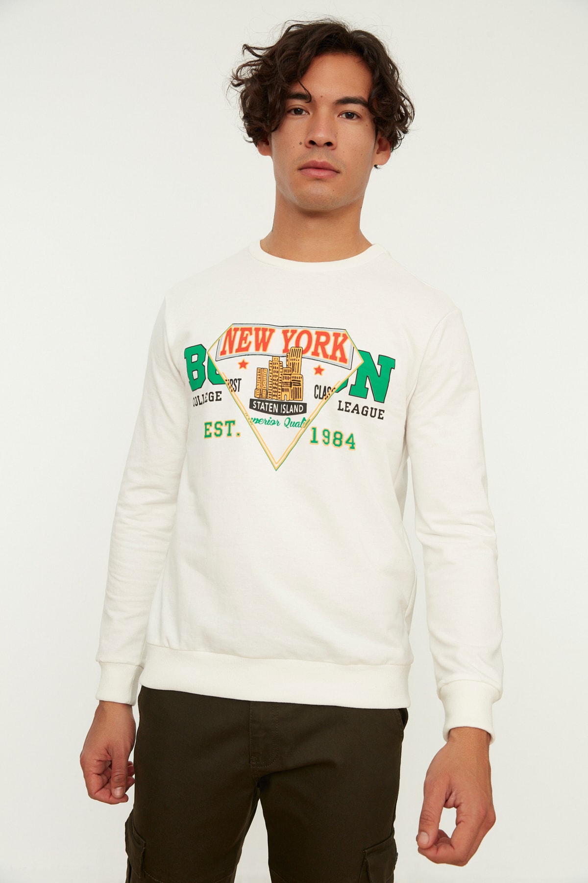 Trendyol Collection Sweatshirt Ecru Regular Fit NZ8507