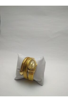 Yılan Modelli Şık Görünümlü Bayan Saati Altın Renk TYC00350470975