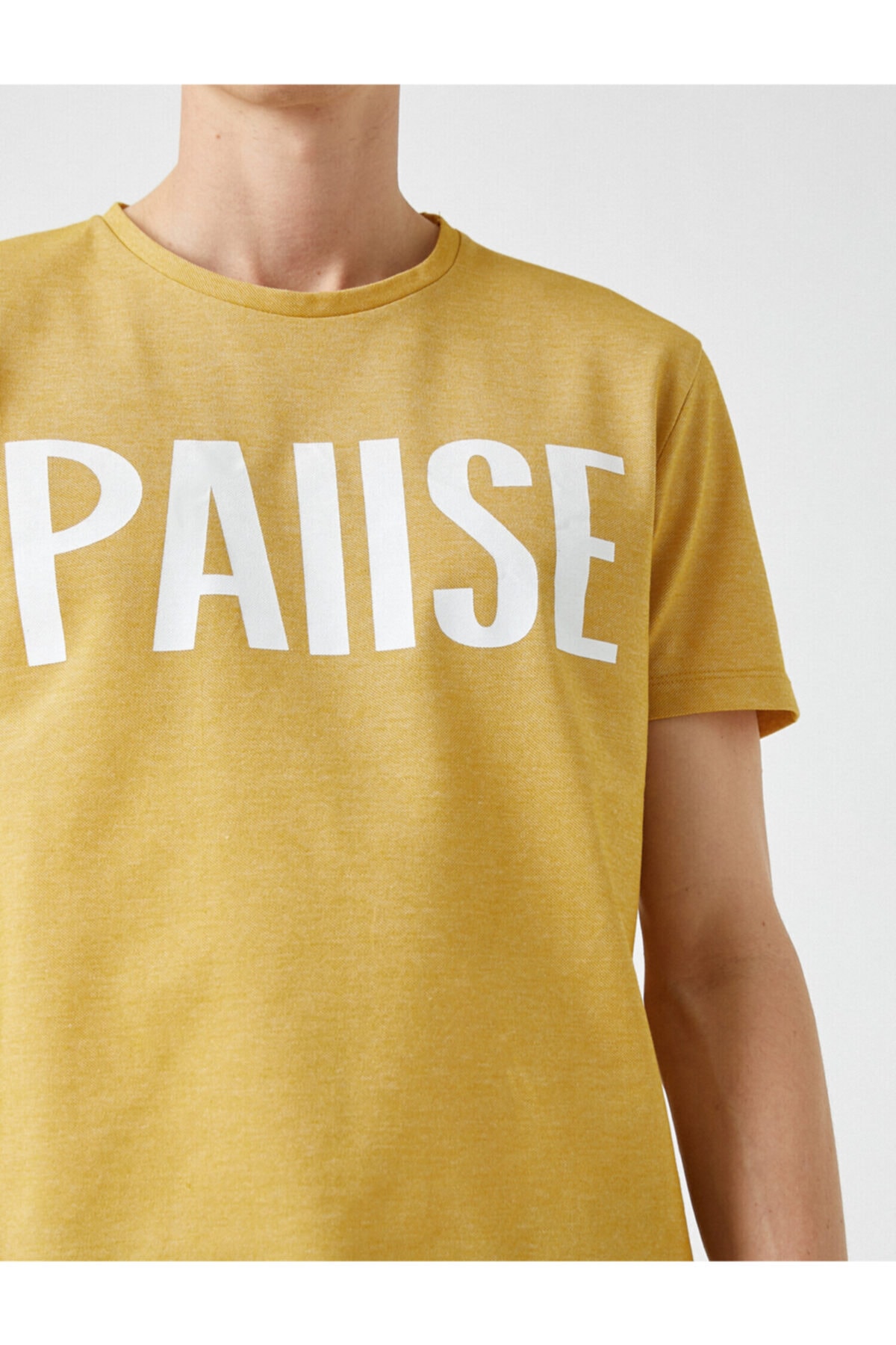 تیشرت مردانه زرد کوتون | 2YAM11810LK اورجینال - تصویر 5