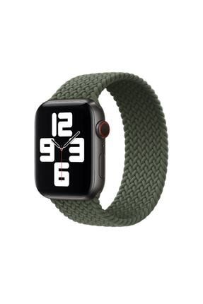 Apple Watch 6 Serisi Kumaş Örgü Solo Loop Tek Parça Kordon 44 Mm / Uyumlu Kordon-15922