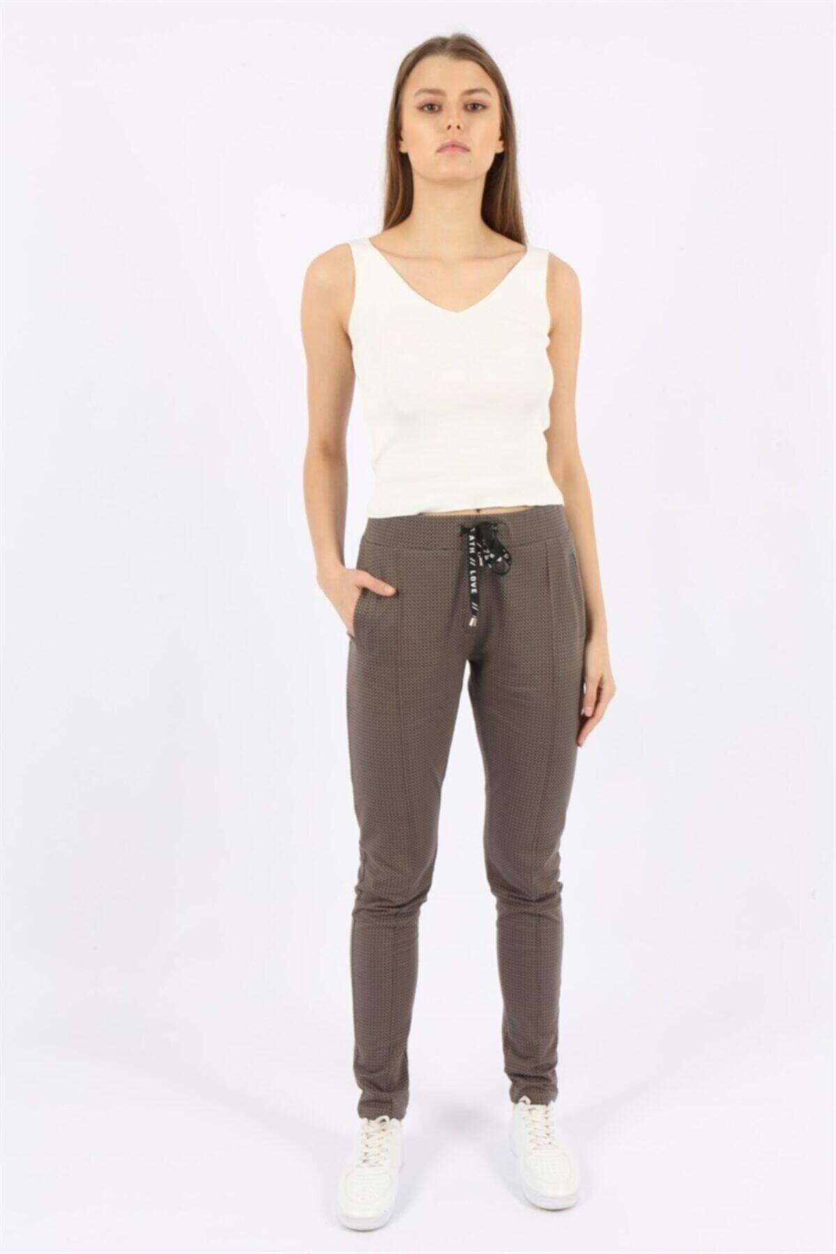 Brown Patterned Front Striped Pocket Sports Pants BMSP / 002 L.BROWN