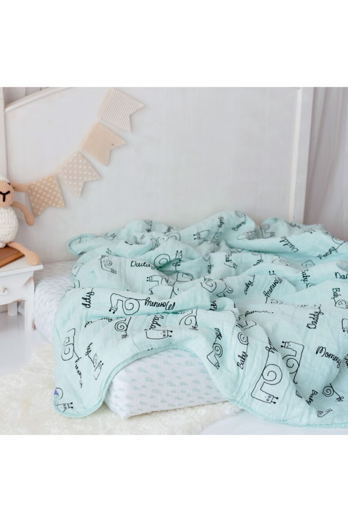 Milk & Moo-Milk&moo Sangaloz musselin Flauschige Babydecke, 90x110 Cm, Made In Türkiye 2
