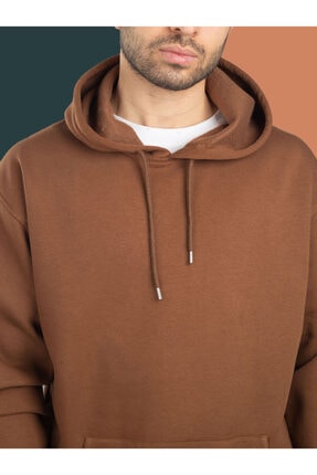 Erkek Kahverengi Basic Sweatshirt PB00101