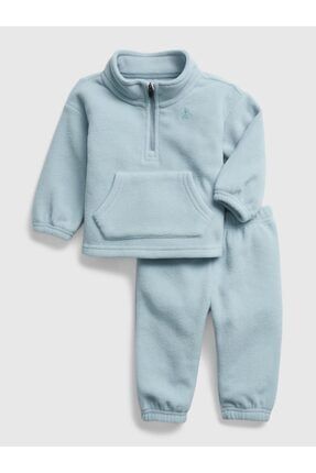 Erkek Bebek Mavi Fleece Outfit Takım Set 757666