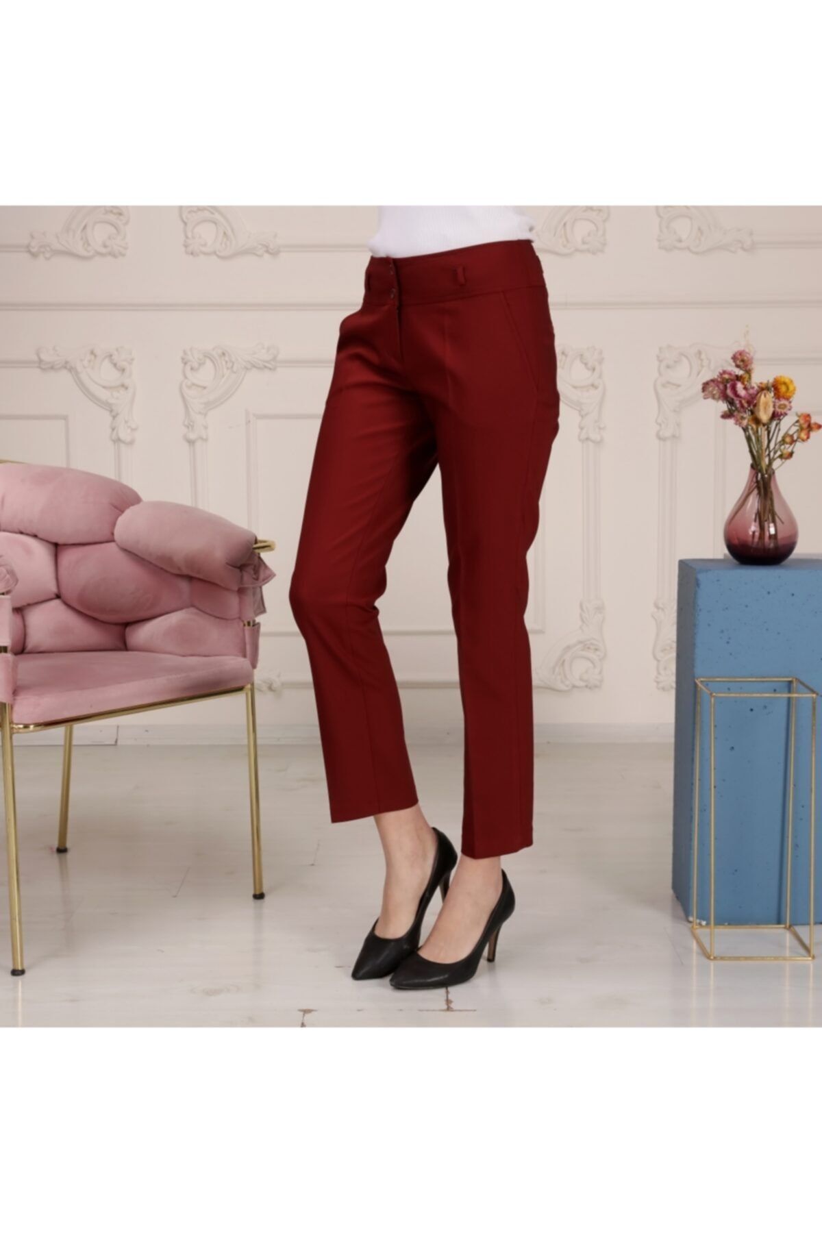 Kadın Fileto Cep Bilek Boy Pantalon
