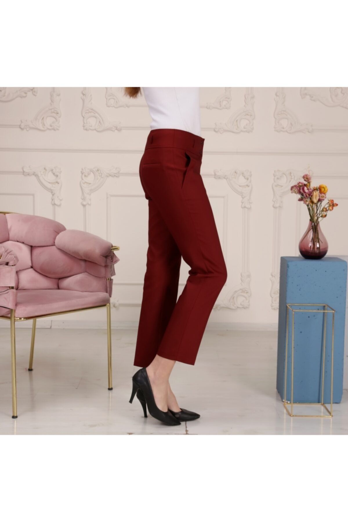 Kadın Fileto Cep Bilek Boy Pantalon