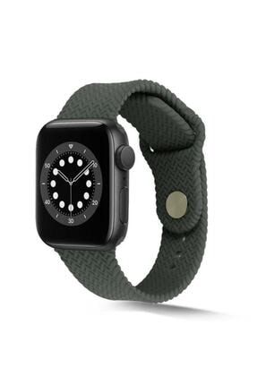 Apple Watch Se 42mm Uyumlu Hasır Görünüm Dayanıklı Silikon Kordon / Uyumlu Kordon-12097