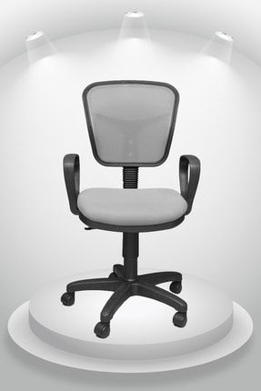 Depar Plastik - Fileli Ofis Büro Öğrenci Çalışma Koltuğu - Sandalyesi Gri DPRPLSTK