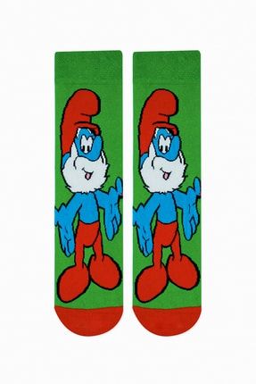 Şirin Baba Desenli Renkli Çorap TYC00350989383