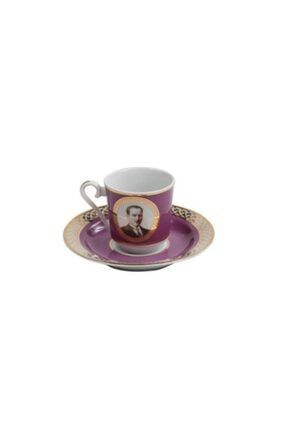 2 Li Atatürk Kahve Fincan Takımı Mor GZ04KT01460-MOR0