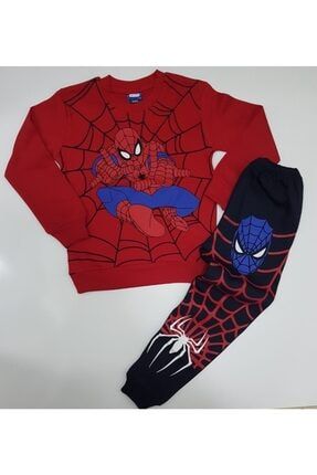 Spider Man Örümcek Adam Baskılı Pijama Takımı %100 Pamuk TYC00352824683