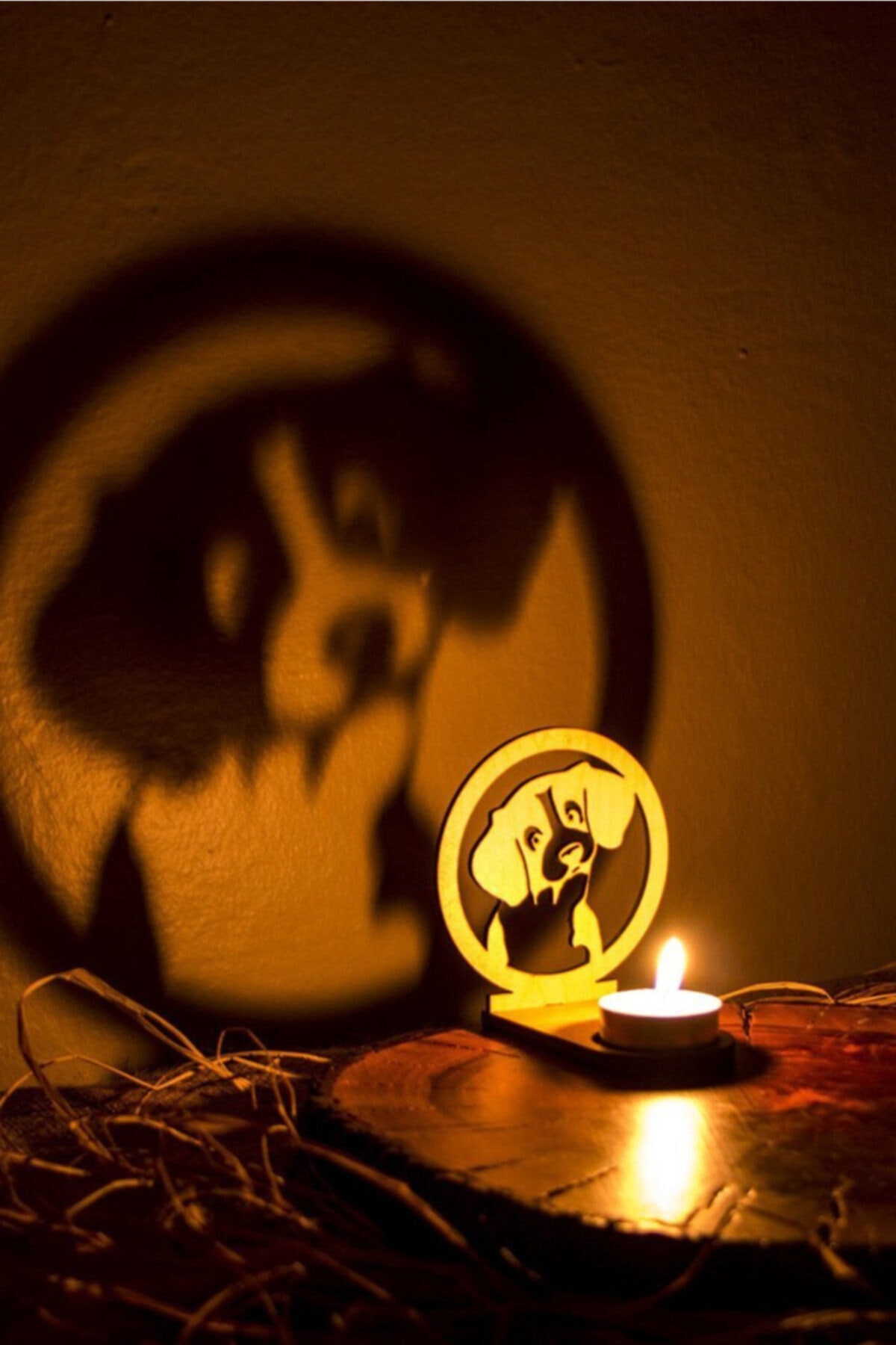 Cute Dog Themed Shadow Candle Holder