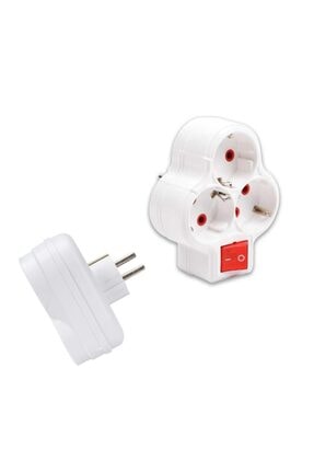 garaccu Fetih 3 Lü Anahtarlı Topraklı Papatya Golyat Priz Çoğaltıcı 1 Adet