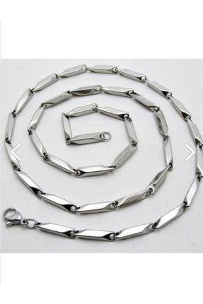 Erkek Çelik Kolye Küp Üçgen Model Zincir unico06