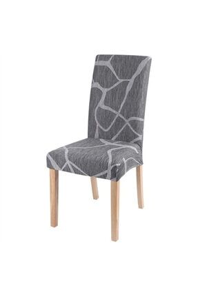 Desenli Pamuk Kadife Sandalye Kılıfı Likralı Sandalye Örtüsü 6 Adet TYC00353561126
