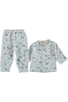 Erkek Bebek Pijama Takımı Beyaz 3-6 6-9 Ay 57171780421128