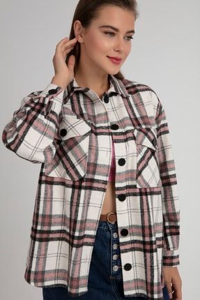 Kadın Ekoseli Ceket Gömlek P21w201-3035 P21W201-3035