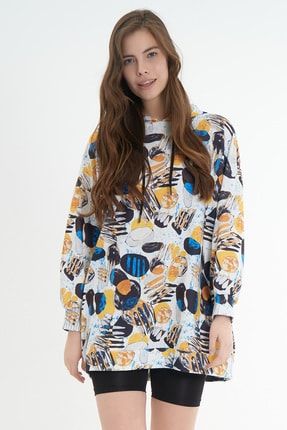 Kadın Oversize Kapüşonlu Sweatshirt P21s201-2387 P21S201-2387
