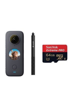 One X2 Aksiyon Kamerası - Görünmez Selfie Stick - Sandisk 64 Gb Microsd Pro