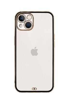 Iphone 13 Lüx Showy Siyah Çerçeve Detaylı Kamera Korumalı Premium Kılıf IP13-LUX27