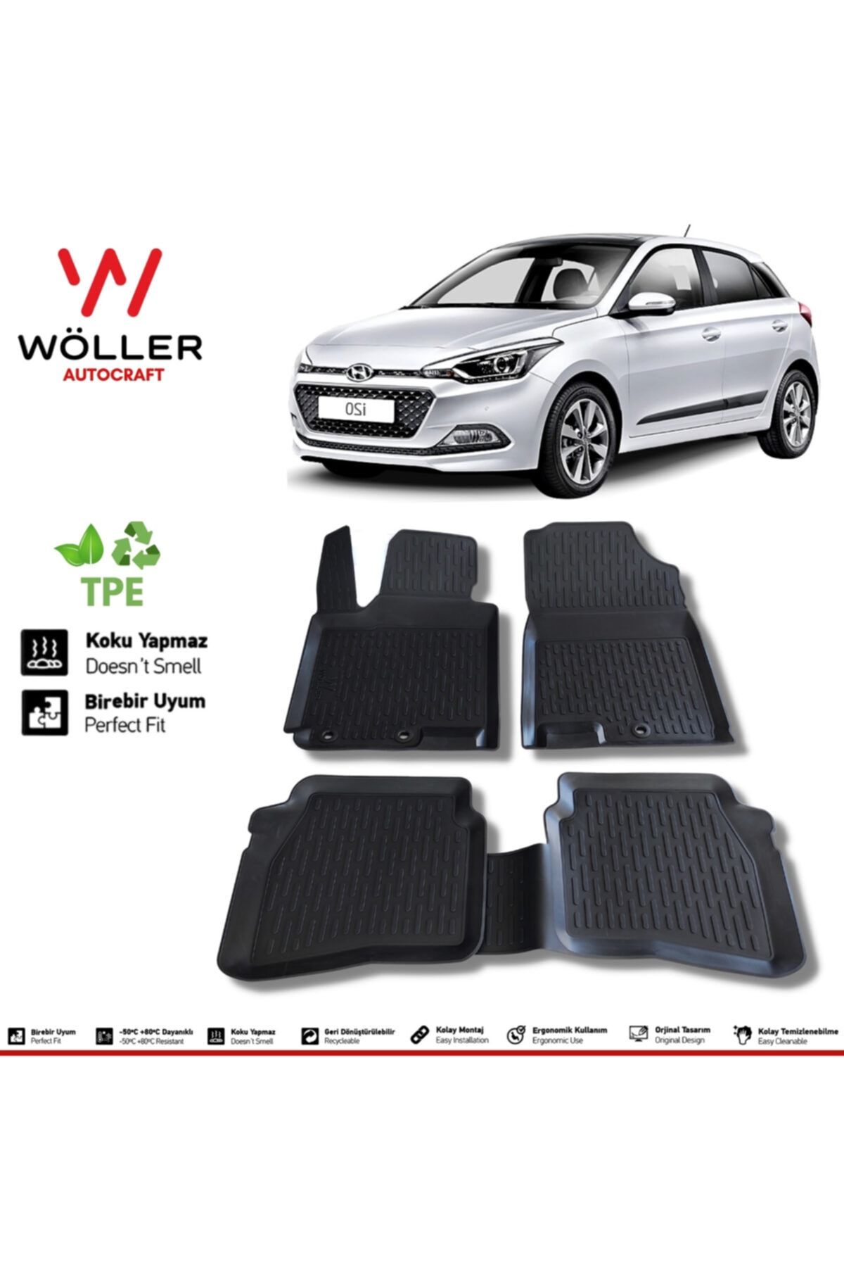 Коврик Wöller Hyundai I20 2015 2020 3D коврик для бассейна wöller3dpaspas041