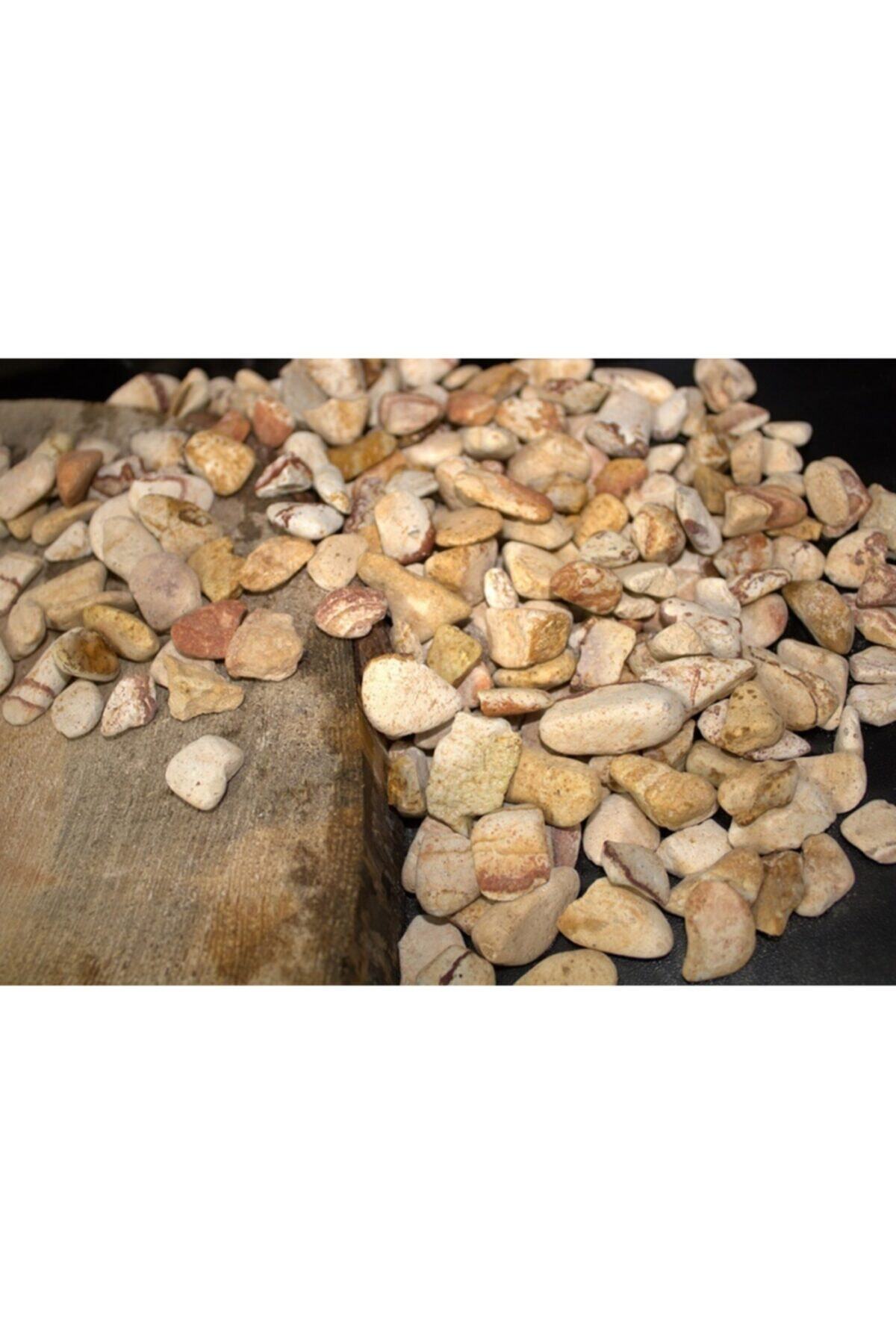 Sarı Çizgili Dolomit Taş 10 Kg 1,5-2,5 Cm Bahçe Süs Taşı Dolamit Taş Dekoratif Taş Çakıl Taşı 3