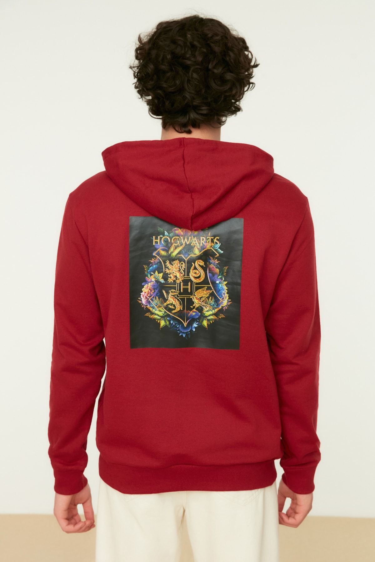 TRENDYOL MAN Bordo Lisansl Erkek Harry Potter Bask l Regular Normal Kesim Kapu onlu Sweatshirt TMNAW21SW0564 OnuAl Fiyat Ar ivi