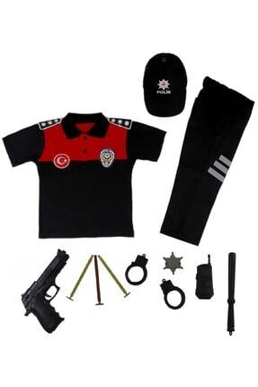 Unisex Çocuk Polo Yaka Kırmızı Yunus Polis Kostümü Yunus Polis Kıyafeti Üniforması O 4U20P115023