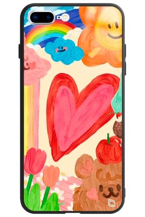 Iphone 8 Plus Kalp Premium Desenli Glossy Telefon Kılıfı kalpglossy_171