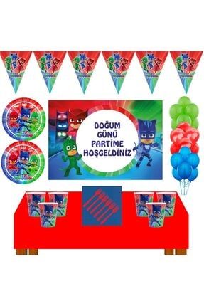 Pj Mask Doğum Günü Konsepti 16 Kişilik Afişli Pijamaskeliler Doğum Günü Seti PRA-5501315-6750