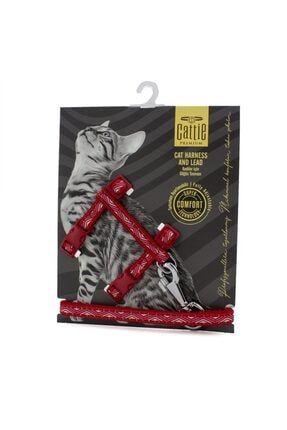 Cattie Premium Desenli Dokumadan El Yapımı Kedi Göğüs Takımı 40 Cm Kırmızı YNB-MPN-2268