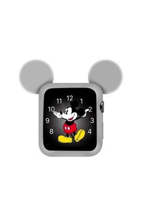 Apple Watch 6-5-4-3-2 Uyumlu 42mm Mickey Mouse Silikon Kılıf Gri 23465