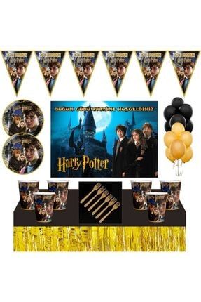 Harry Potter Doğum Günü Konsepti 24 Kişilik Afişli Harry Potter Parti Süsleri Seti Masa Etekli PRA-5501499-0902