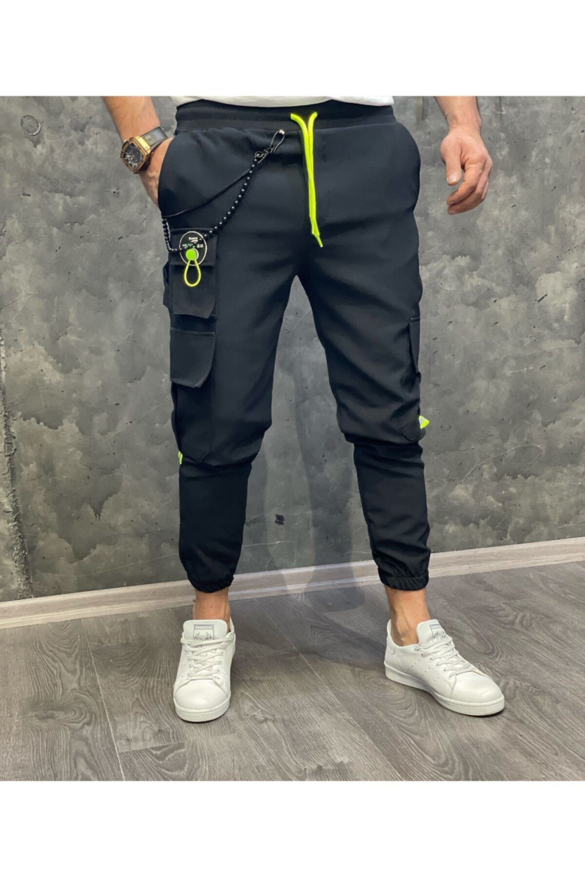 YNGMENCLASS Likralı Kargo Cep Jogger Pantolon