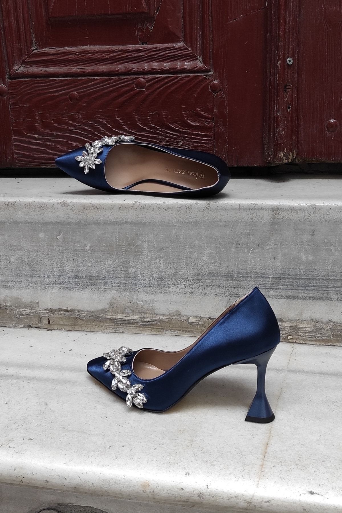 Dark blue high heels sale