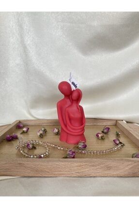 Sevgililer Gününe Özel %100 Soya Wax Doğal Kırmızı Çilek Kokulu Romantik Çift Mum Candle 72