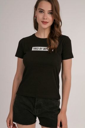 Kadın Baskılı Kısa Kollu Basic T-Shirt P21s201-2652 P21S201-2652