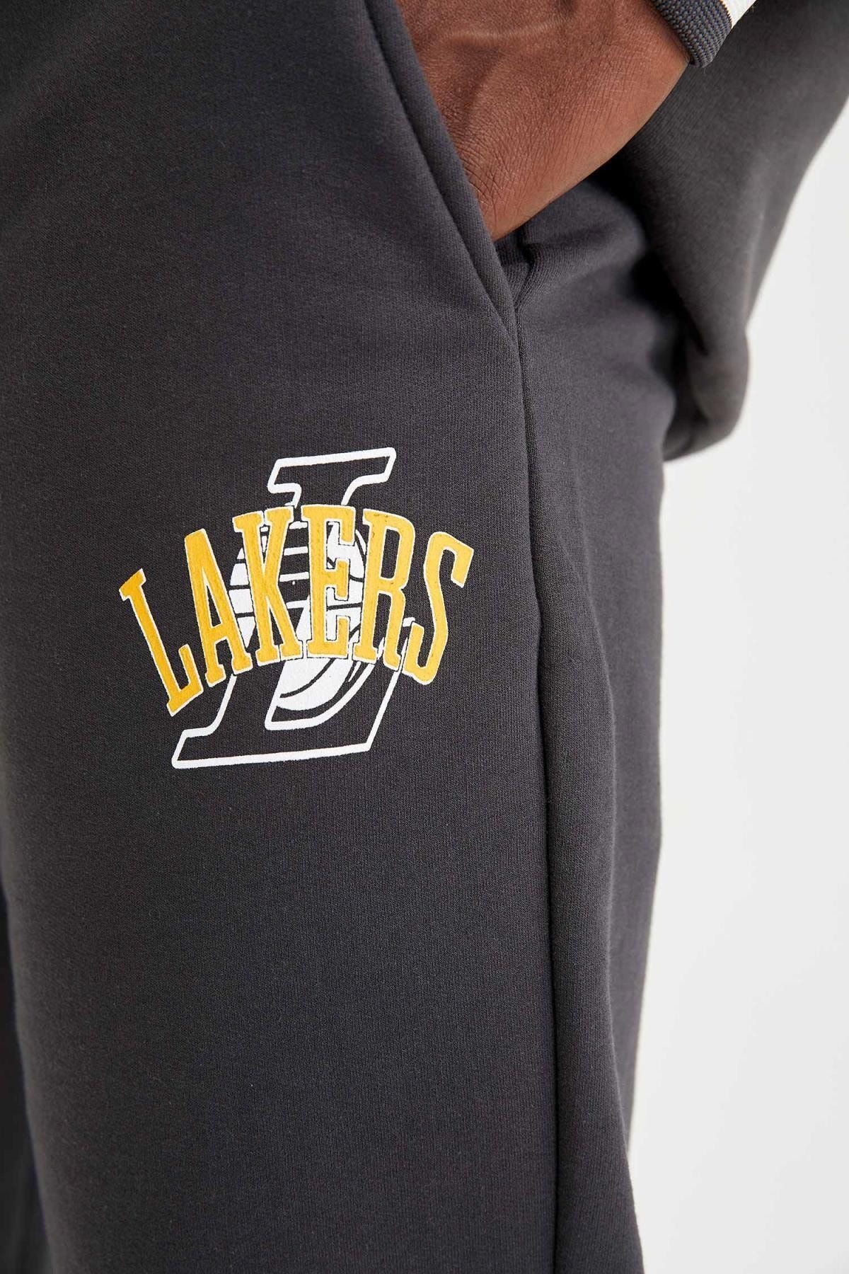 Fit Nba Los Angeles Lakers Regular Fit Içi Yumuşak Tüylü Jogger