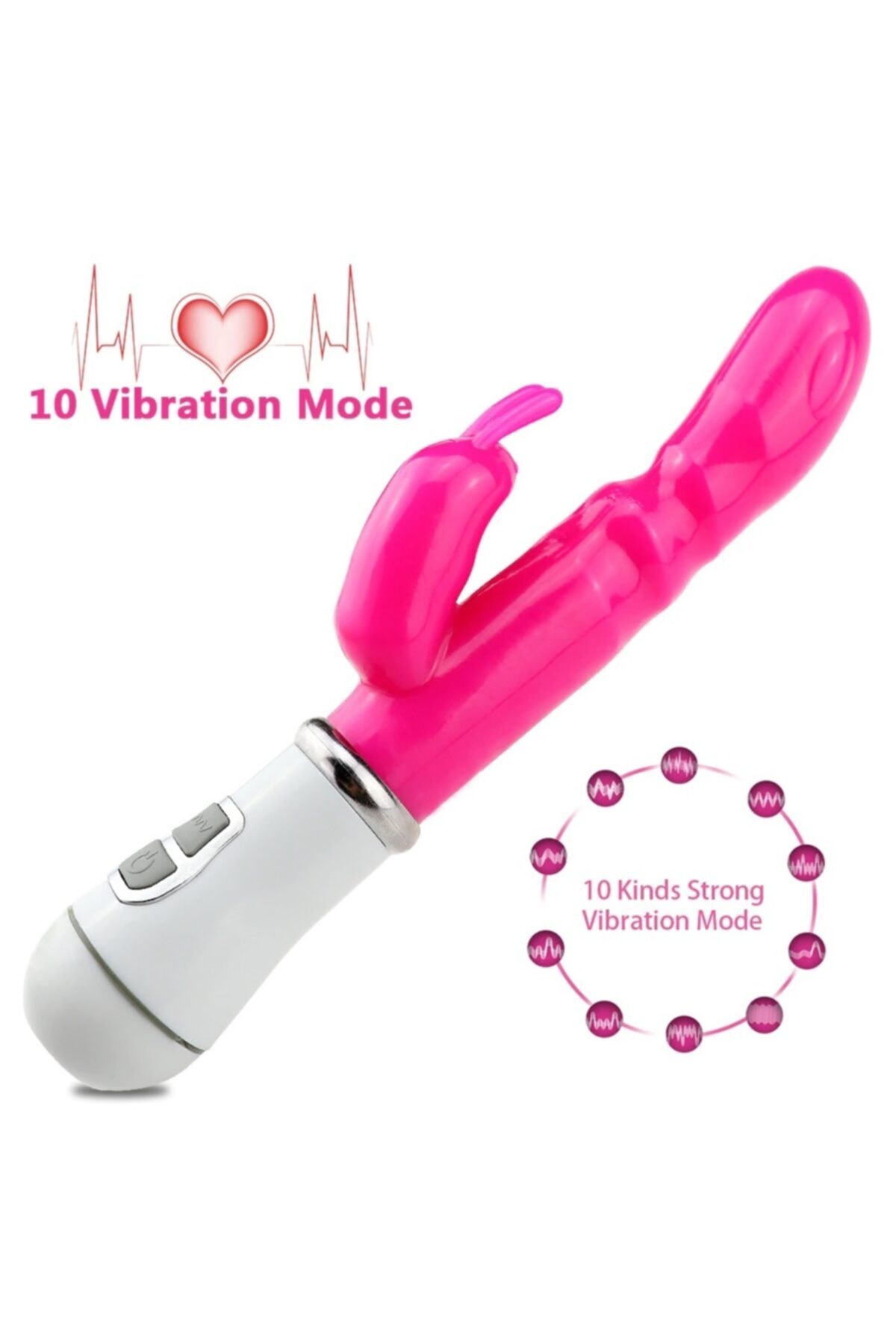 G Noktası Uyarıcılı 10 Güçlü Titreşim Fonksiyonlu Silikon Orgazm Zevk Vibratör 4