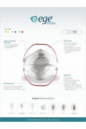 Ege Ffp3 700 N99 Ventilsiz Maske 10'lu Paket EGE FFP3 700 N99
