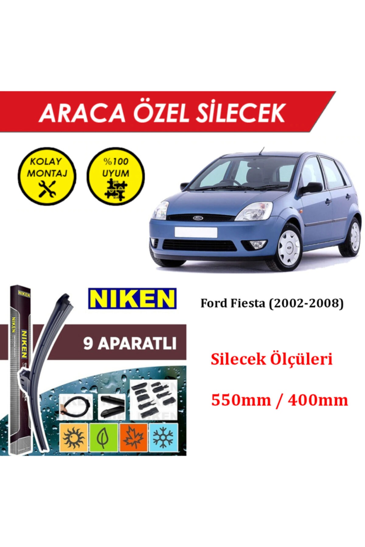 MeyZone Fiesta Ön Cam Silecek Takımı (2002-2008)