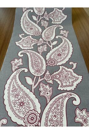 Gri Üzeri Pembe Çiçek Desenli Ithal Vinly Duvar Kağıdı (5m²) 51204