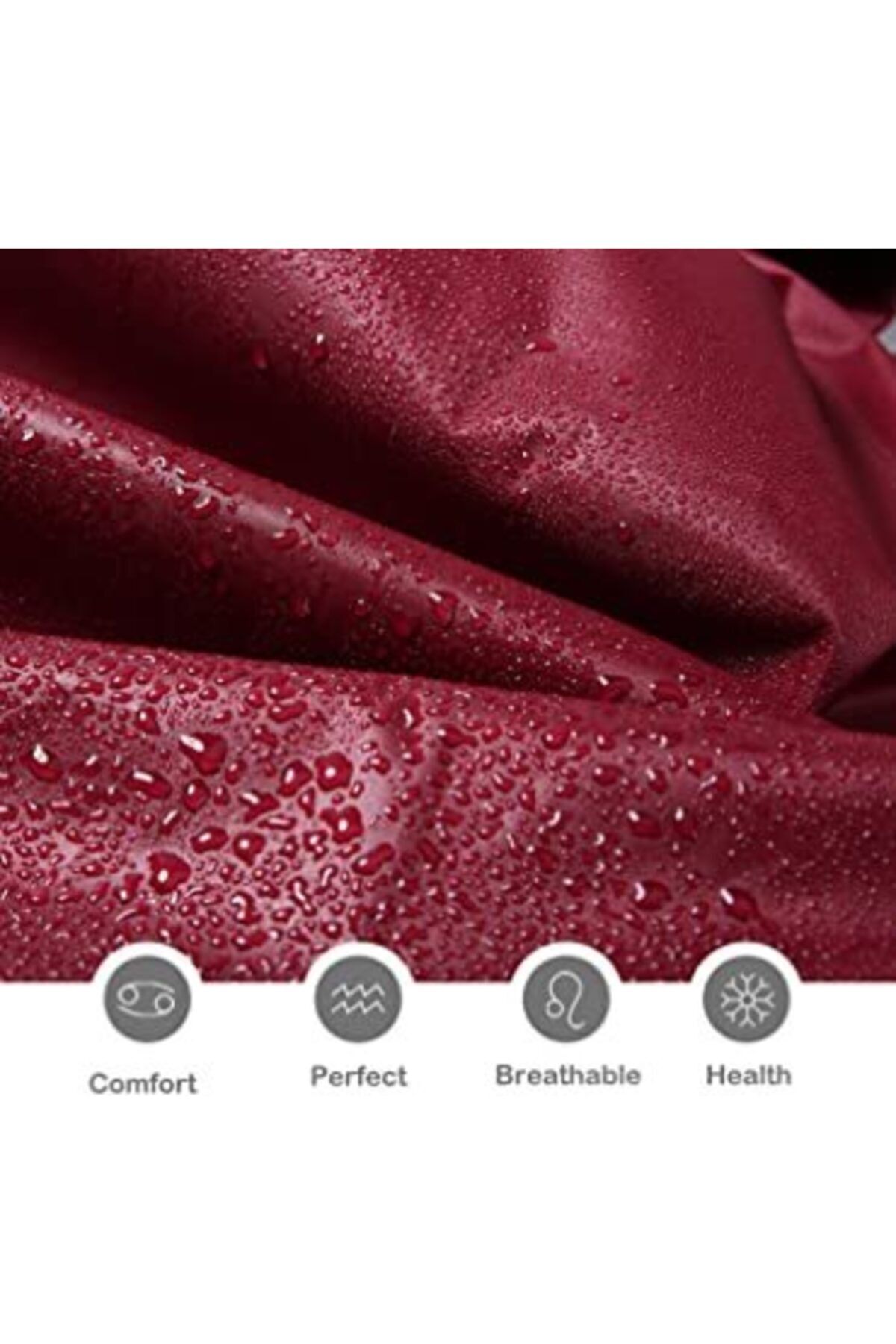 eleven market-Women's Men's Raincoat Hooded Eva Claret Red Raincoat with Snap Fasteners 4