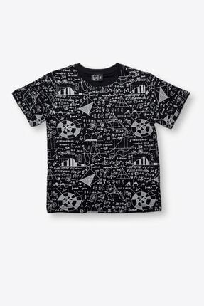 Matematik Baskılı Erkek Siyah T-shirt CL0133004-01
